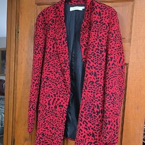 Astr Stylish Red and Black Women's Blazer